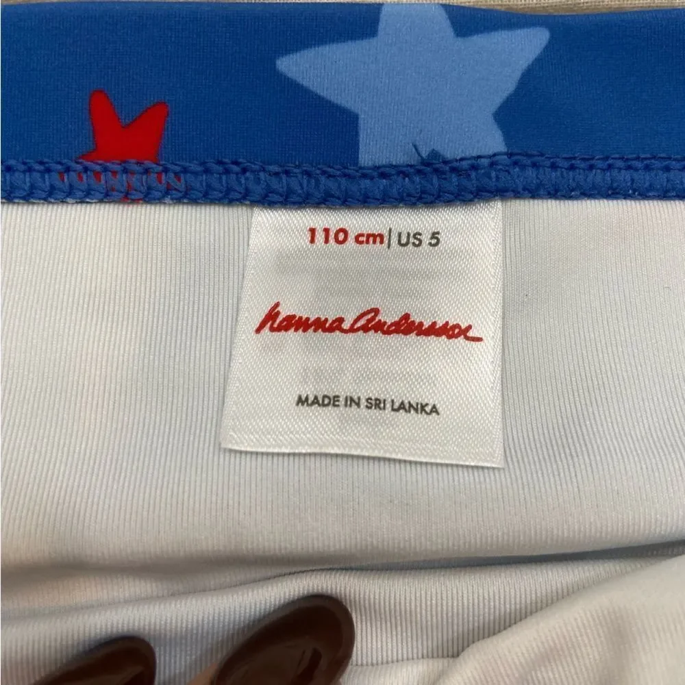 Hanna Andersson Girl Blue Star Print Swim Skort‎ Size 100 or 5